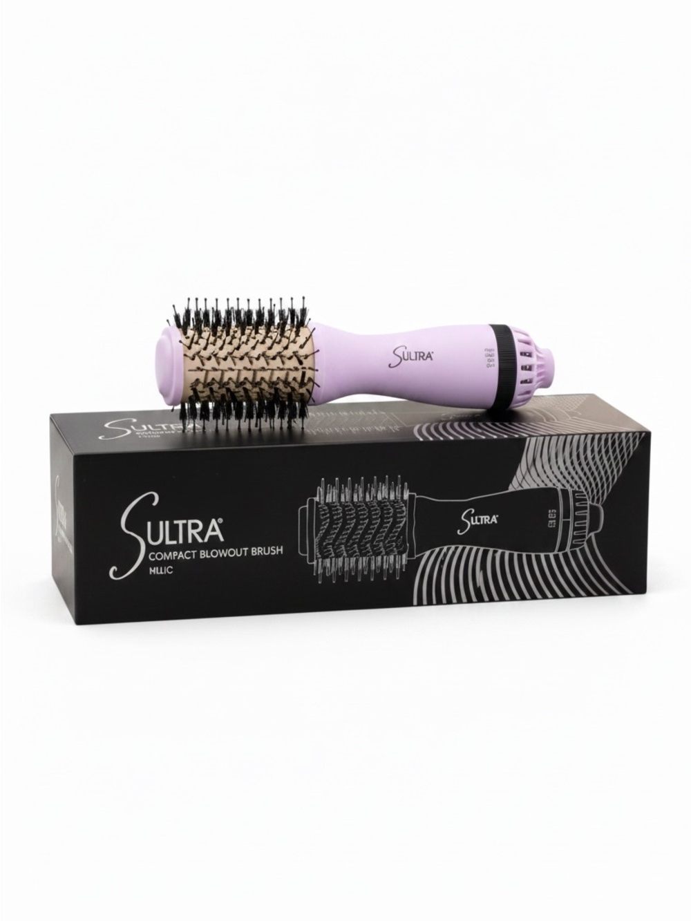 Sultra Compact Blowout Brush Blow Dry Hair Straighten in Lilac Color - NIB